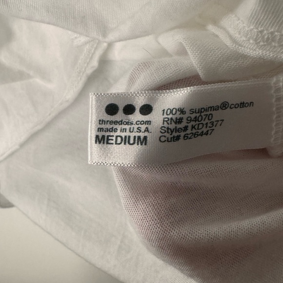 Three Dots white scoop neck t shirt. Size M. - Picture 4 of 7